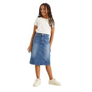 Art Class Girls Denim Skirt Size M (8) – Light Wash Midi Jean Skirt